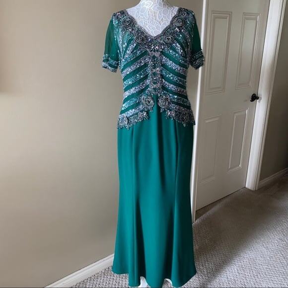 Allure Bridals Dresses & Skirts - Allure Bridals Emerald Green Sequin Evening Gown Dress, Mother of Bride, Formal